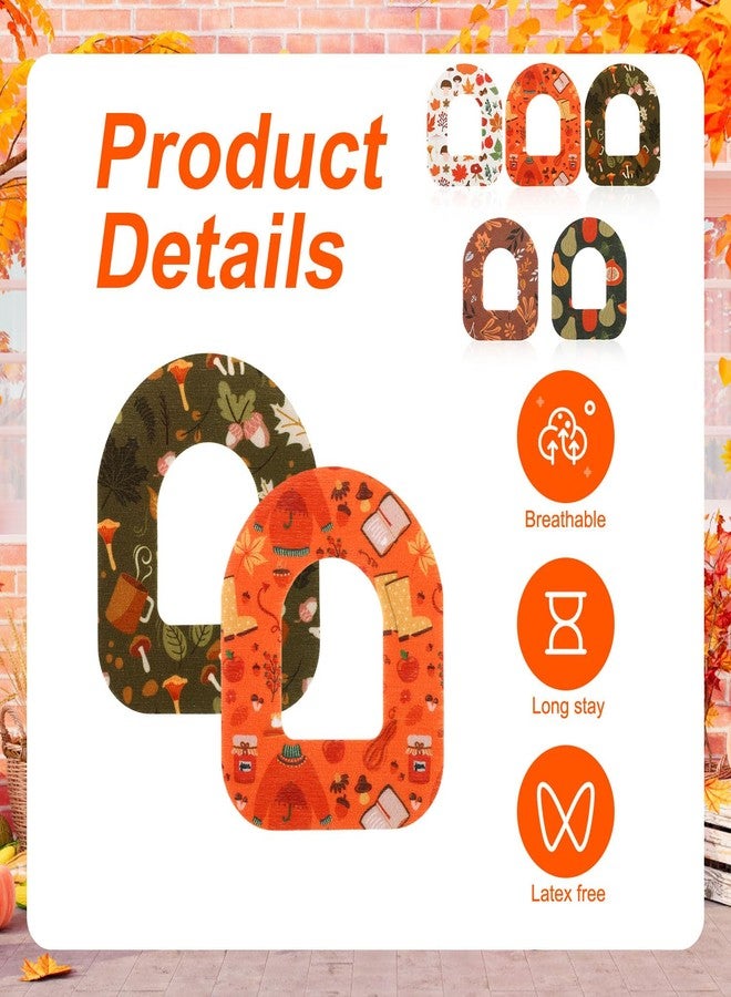 XIHIRCD 25pcs Adhesive Patches for Omnipod 5, Waterproof Sensor Pack Autumn Style Sensor Covers CGM Sensor Overpatch Sensor Stickers Tape Insulin Strap Compatible with Omnipod - Image 4